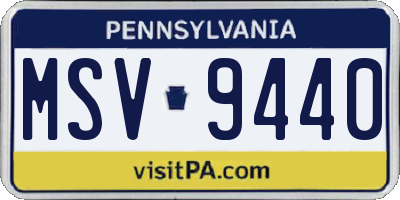 PA license plate MSV9440