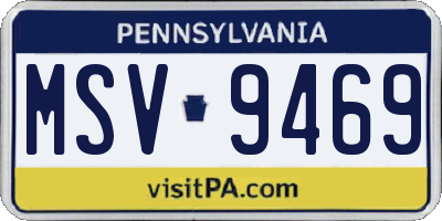 PA license plate MSV9469