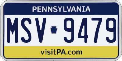 PA license plate MSV9479