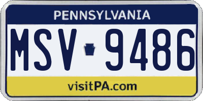 PA license plate MSV9486