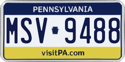 PA license plate MSV9488