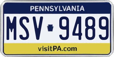 PA license plate MSV9489