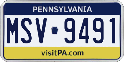 PA license plate MSV9491