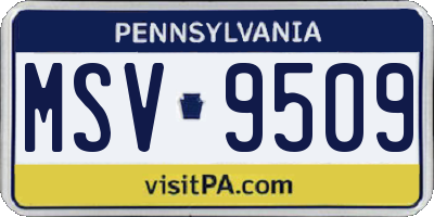 PA license plate MSV9509