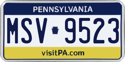 PA license plate MSV9523