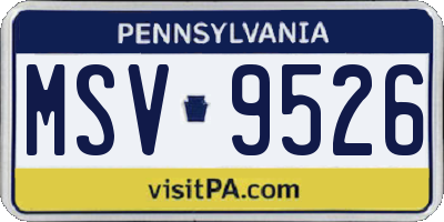 PA license plate MSV9526