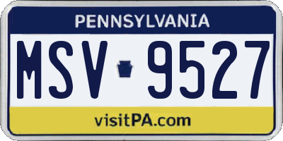 PA license plate MSV9527