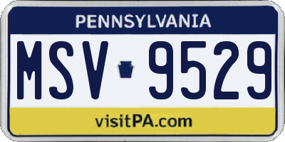 PA license plate MSV9529