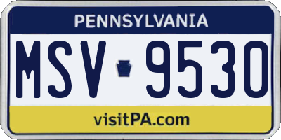 PA license plate MSV9530