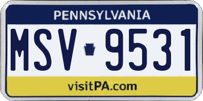 PA license plate MSV9531
