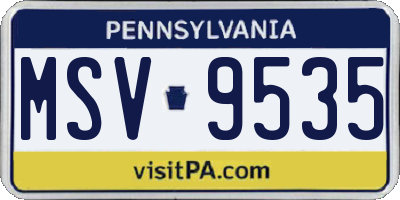 PA license plate MSV9535