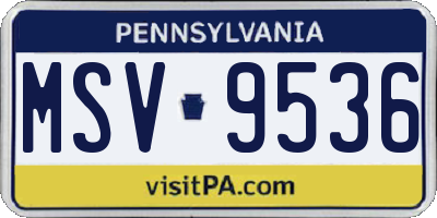 PA license plate MSV9536