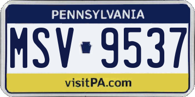 PA license plate MSV9537
