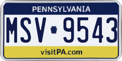 PA license plate MSV9543