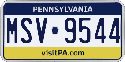 PA license plate MSV9544