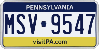 PA license plate MSV9547