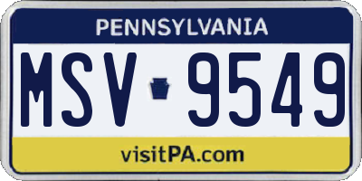 PA license plate MSV9549
