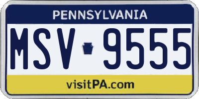 PA license plate MSV9555