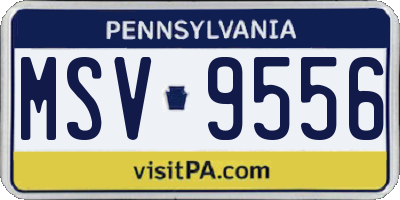 PA license plate MSV9556