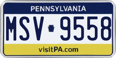 PA license plate MSV9558