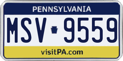 PA license plate MSV9559