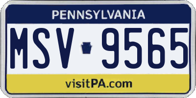 PA license plate MSV9565
