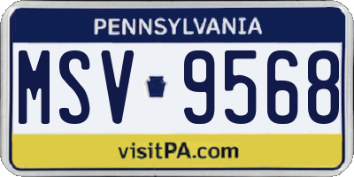 PA license plate MSV9568