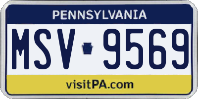 PA license plate MSV9569