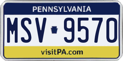 PA license plate MSV9570