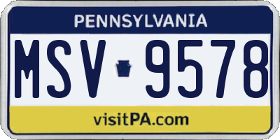 PA license plate MSV9578