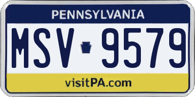 PA license plate MSV9579