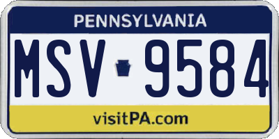 PA license plate MSV9584
