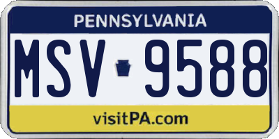 PA license plate MSV9588