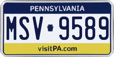 PA license plate MSV9589