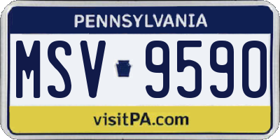 PA license plate MSV9590