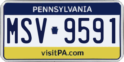 PA license plate MSV9591