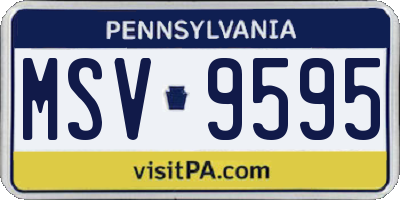 PA license plate MSV9595