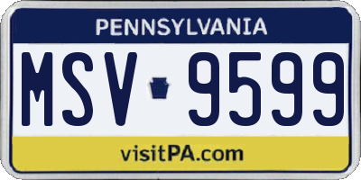 PA license plate MSV9599