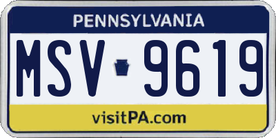 PA license plate MSV9619