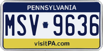 PA license plate MSV9636