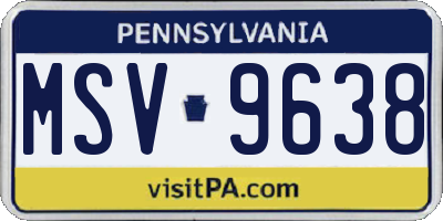 PA license plate MSV9638
