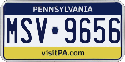 PA license plate MSV9656