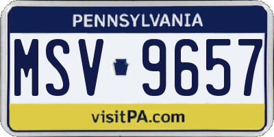 PA license plate MSV9657