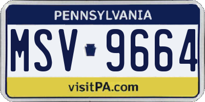 PA license plate MSV9664