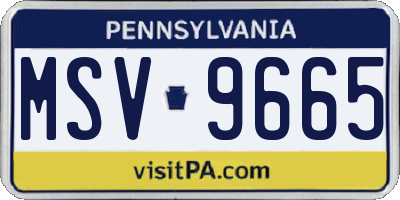 PA license plate MSV9665