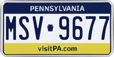 PA license plate MSV9677