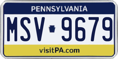 PA license plate MSV9679