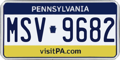 PA license plate MSV9682