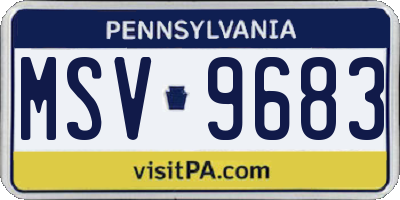 PA license plate MSV9683