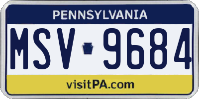 PA license plate MSV9684